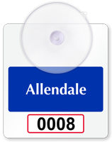 Customizable Suction Cup Mini Numbered Parking Permits for Windshield