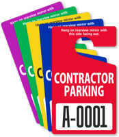 Custom Contractor Parking Standard Hang Tag