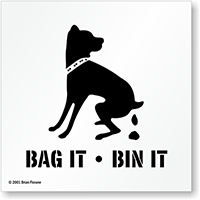 Dog Poop, Bag It, Bin It Floor Stencil