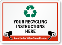 Custom Recycling Sign   Add Instructions