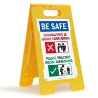 Be Safe Practice Social Distancing FloorBoss Sign