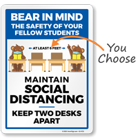 Bear In Mind: Maintain Social Distancing Signs