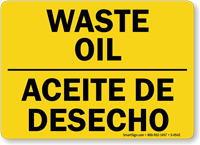 Bilingual Waste Oil Sign