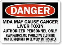 Respirators and Protective Clothing Required Sign