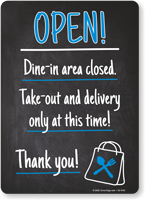 Open: Take Out and Delivery Only at This Time