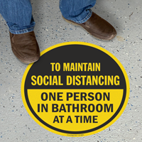 Choose Number of Person In Bathroom Social Distancing Floor Sign