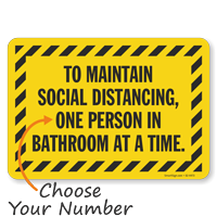 Choose Number of Person In Bathroom Social Distancing Sign