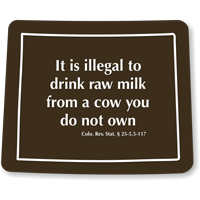 Colorado Cattle Safety Rules Law Novelty Sign
