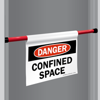 Danger Confined Space Door Barricade Sign