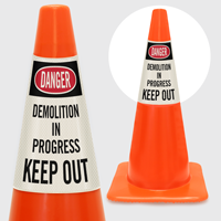Danger Demolition In Progress Keep Out Cone Collar