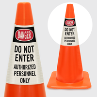 Danger Do Not Enter Authorized Personnel Only Cone Collar