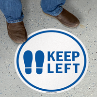 Keep Left With Footprints Symbol SlipSafe Floor Sign