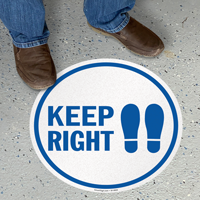 Keep Right With Footprints Symbol SlipSafe Floor Sign