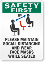 Maintain Social Distancing And Wear Face Masks Sign