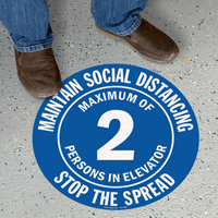 Maintain Social Distancing Select Maximum Persons Floor Sign