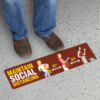 Maintain Social Distancing SlipSafe Floor Sign