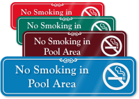 No Smoking In Pool Area ShowCase Wall Sign