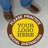 Please Practice Social Distancing Custom Floor Sign