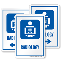 Radiology Hospital Radiation Sign with X Ray Image Symbol