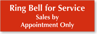 Ring Bell For Service Engraved Sign
