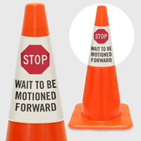Stop Wait To Be Motioned Forward Cone Message Collar