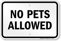 Utah No Pets Allowed Sign