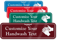 Wash Hands Symbol Custom Sign