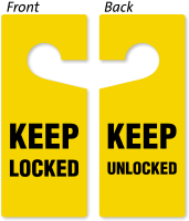 Keep Locked / Keep Unlocked 2 Sided Door Hanger