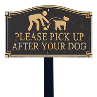 Pick Up After Your Dog Statement Lawn Plaque