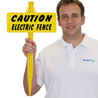 Caution Electric Fence bolt on Sign