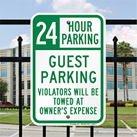 24 Hour Guest Parking Signs