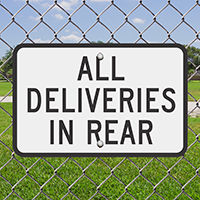 ALL DELIVERIES IN REAR Signs