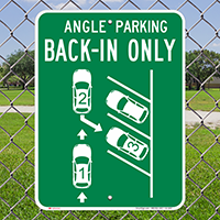 Angle Parking Back In Only Sign