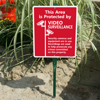 Area Protected By Video Surveillance LawnBoss Sign