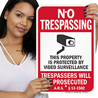 Arizona Trespassers Will Be Prosecuted Sign