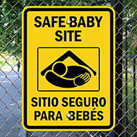 Bilingual Safe Baby Site Signs With Graphic