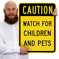 Caution Children And Pets Sign