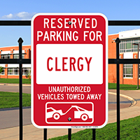 Reserved Parking For Clergy Signs