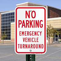 No Parking Emergency Vehicle Turnaround Signs