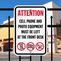 No Cell Phone And Photo Attention Sign