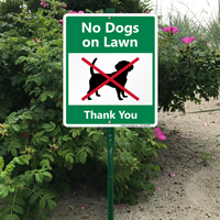 No Dogs On Lawn Lawnboss Sign