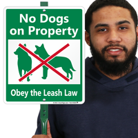 No Dogs On Property Sign