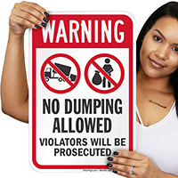 No Dumping Allowed Warning Sign