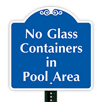 No Glass Containers In Pool Area SignatureSign