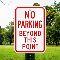 No Parking Beyond Point Signs