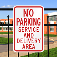 No Parking Service Delivery Area Signs