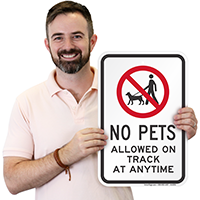 No Pets Allowed On Track Sign