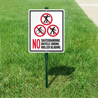 No Skateboarding No Bicycle Riding Roller Blading Sign