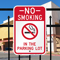 No Smoking In Parking Lot Signs