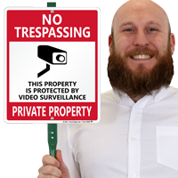 No Trespassing, Private Property with Graphic, Security Signs